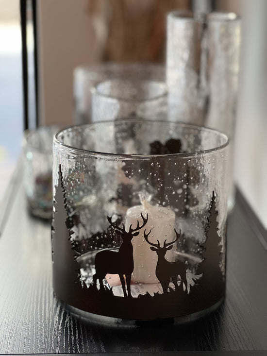 Windlicht Wald und Tiere - Glasi Hergiswil